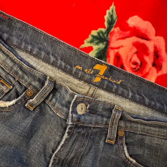 7 For All Mankind Bootcut Jeans Women’s Size 29 Blue Medium Wash Denim Made USA - Picture 9 of 14
